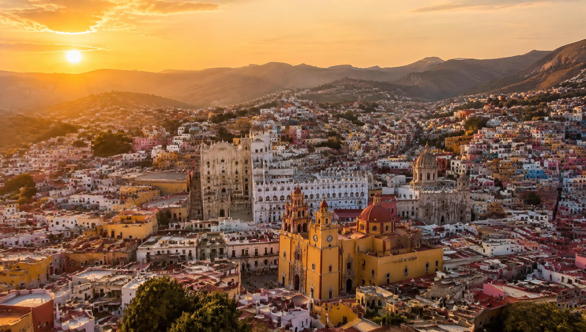 Vista de Guanajuato Capital al atardecer